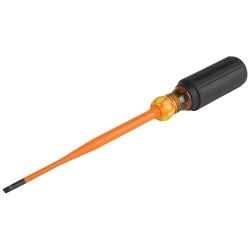 Klein Tools 6916INS Slim-Tip Insulated Screwdriver, 3/16-Inch Cabinet, 6-Inch Round Shank - Image 1