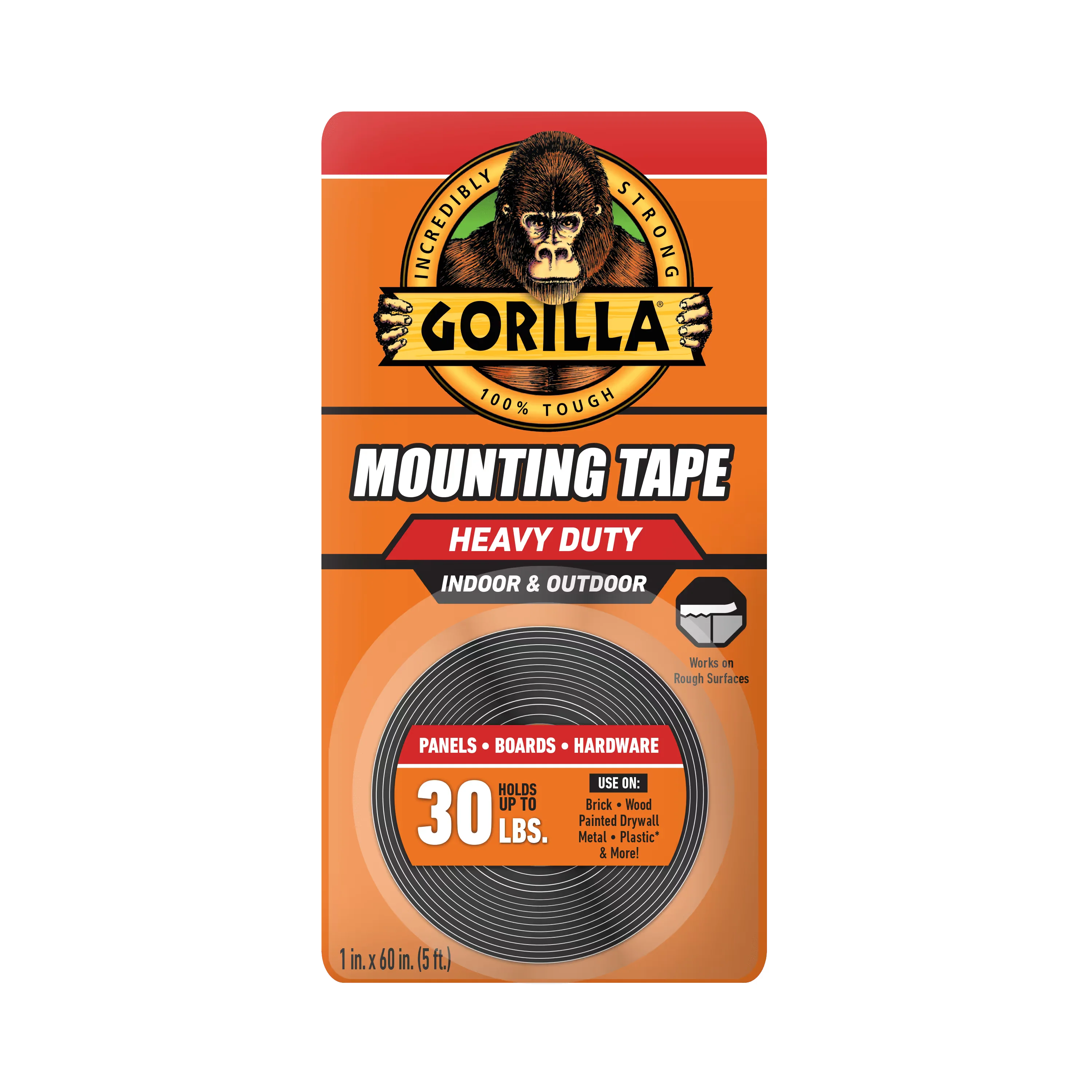 Gorilla Glue Black HD Mounting Tape 30-lbs., 1-in. x 60-in. (6055002)