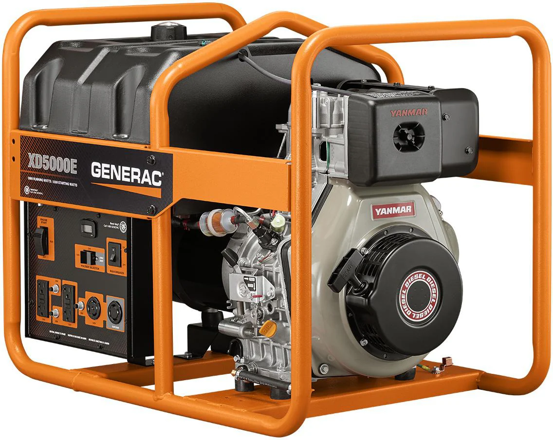 Generac 5000 Watt Electric Start Diesel Portable Generator, CARB (6864) - Image 1