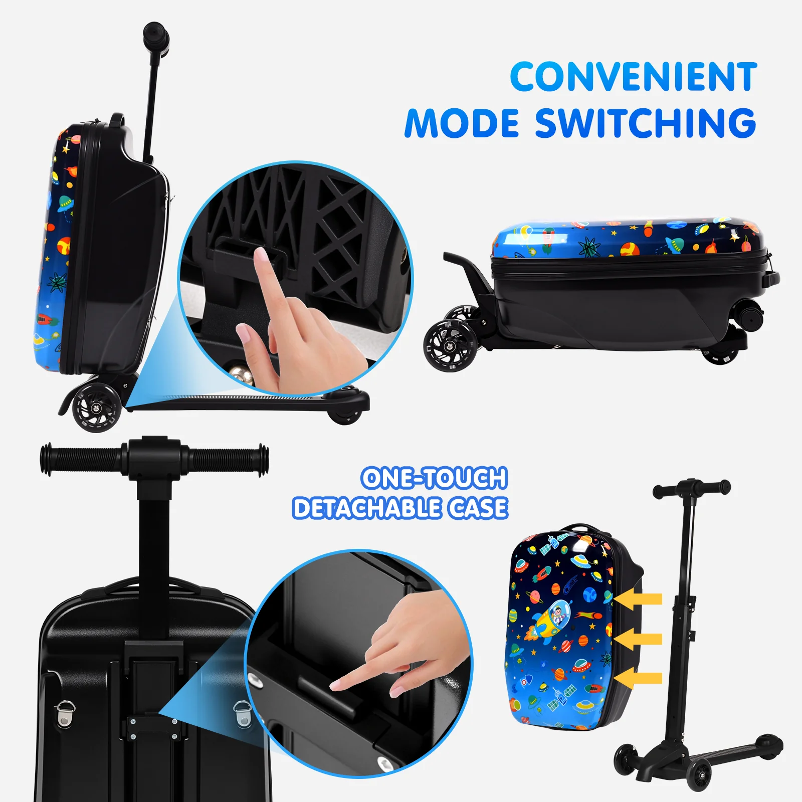 Advwin Kids 4-in-1 Detachable Scooter Suitcase - Image 3
