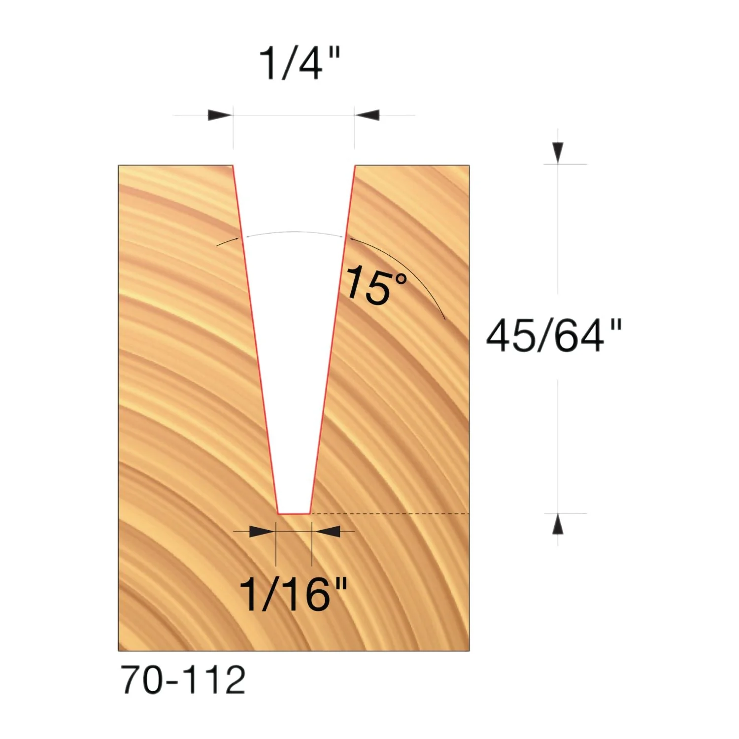 Freud 70-112 7.5&deg; x 1/4" Engraving V-Groove - Image 2