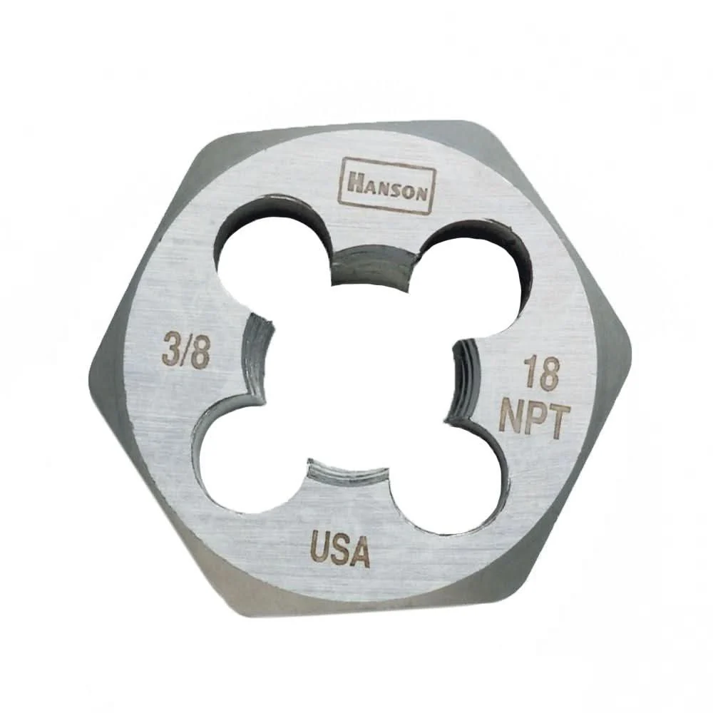 Irwin 7004 HANSON Hexagon Pipe Taper Dies (HCS) 3/8-in. - 18 NPT - Image 1