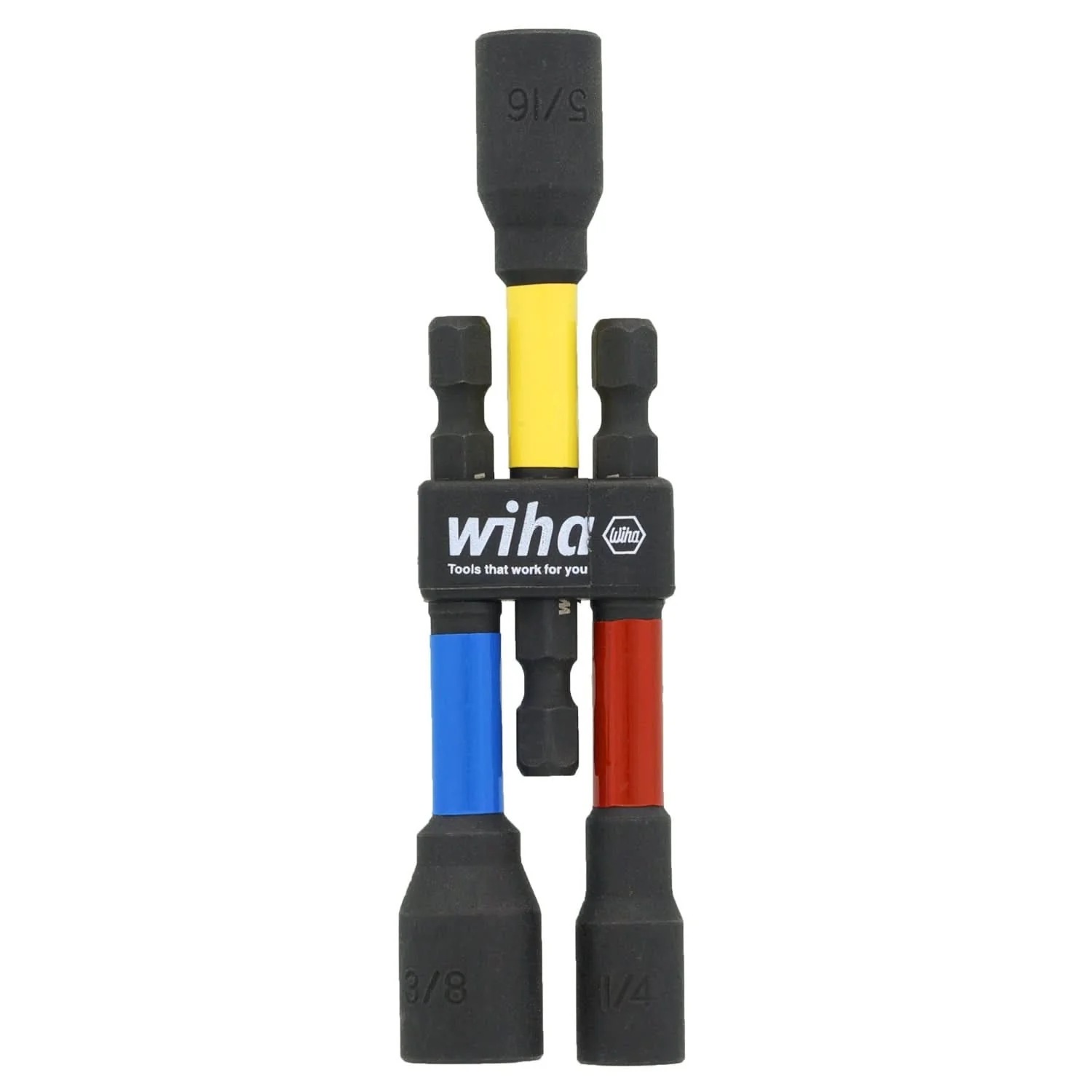 Wiha 70489 3-Piece Color Coded Magnetic Nut Setter SAE Set 3″