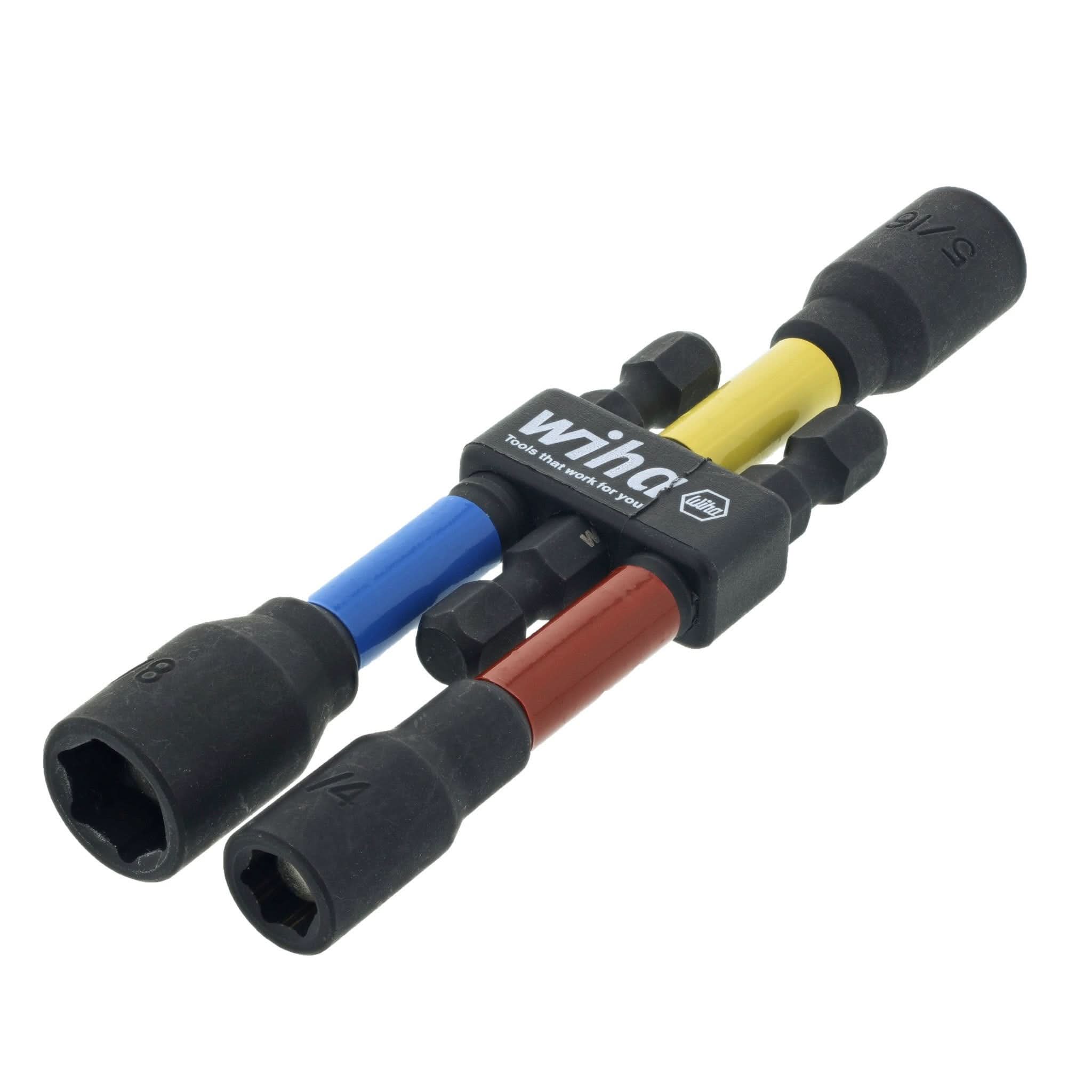 Wiha 70489 3-Piece Color Coded Magnetic Nut Setter SAE Set 3" - Image 2