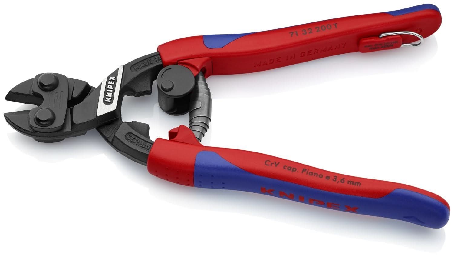 Knipex 71 32 200 T BKA CoBolt High Leverage Compact Bolt Cutter-Notched Blade-Tethered Attachment - Image 3