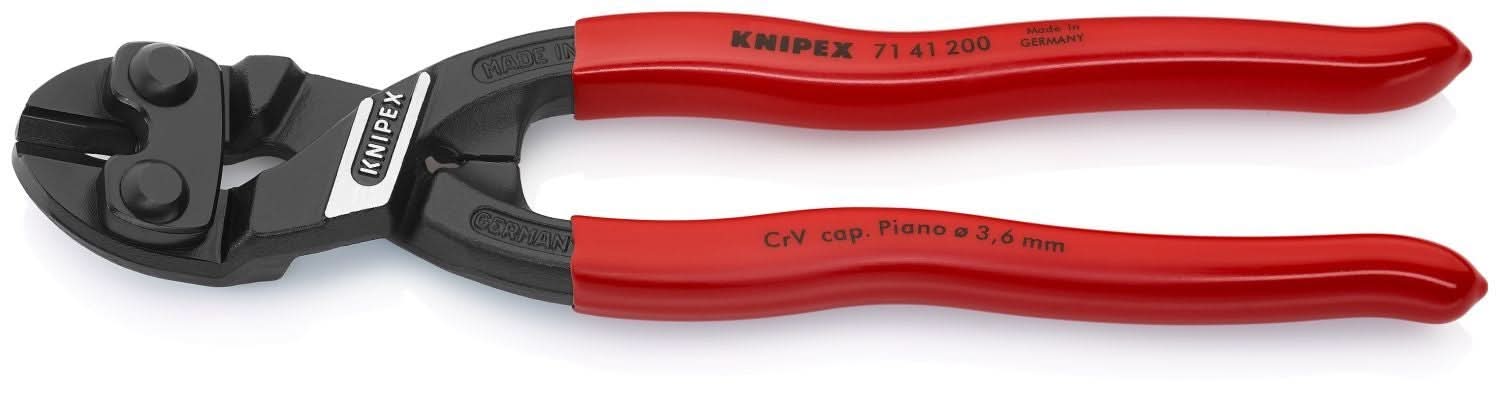 Knipex 71 41 200 CoBolt High Leverage 20&deg; Angled Compact Bolt Cutters-Notched Blade - Image 2