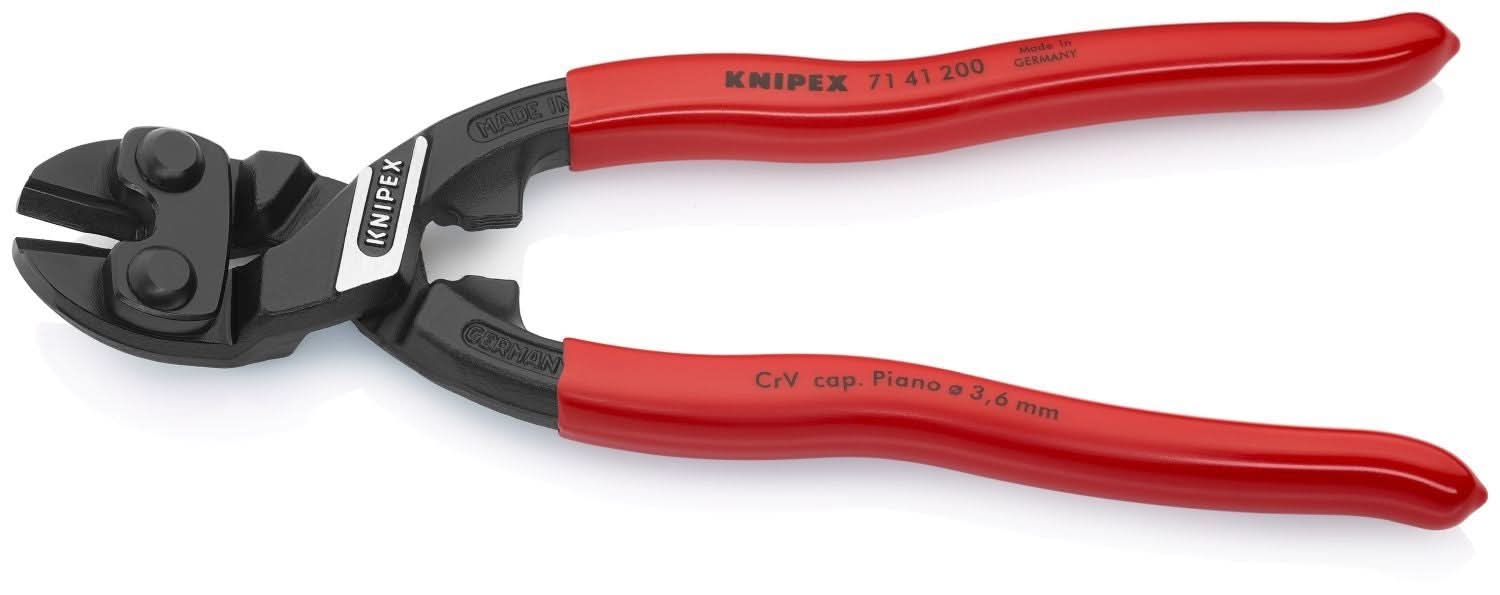 Knipex 71 41 200 CoBolt High Leverage 20&deg; Angled Compact Bolt Cutters-Notched Blade - Image 3