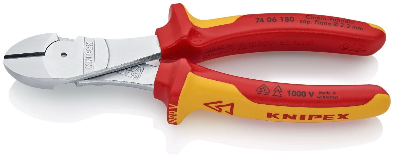 Knipex 74 06 180 High Leverage Diagonal Cutters-1000V Insulated - Image 2