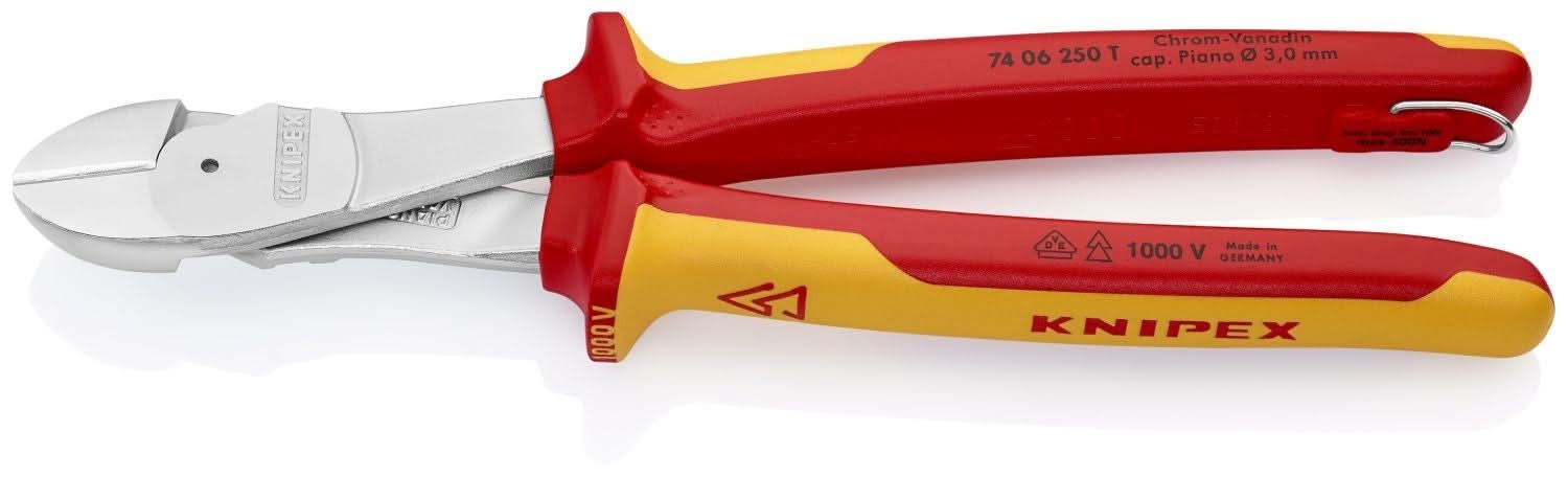 Knipex 74 06 250 T High Leverage Diagonal Cutters-1000V Insulated-Tethered Attachment - Image 2