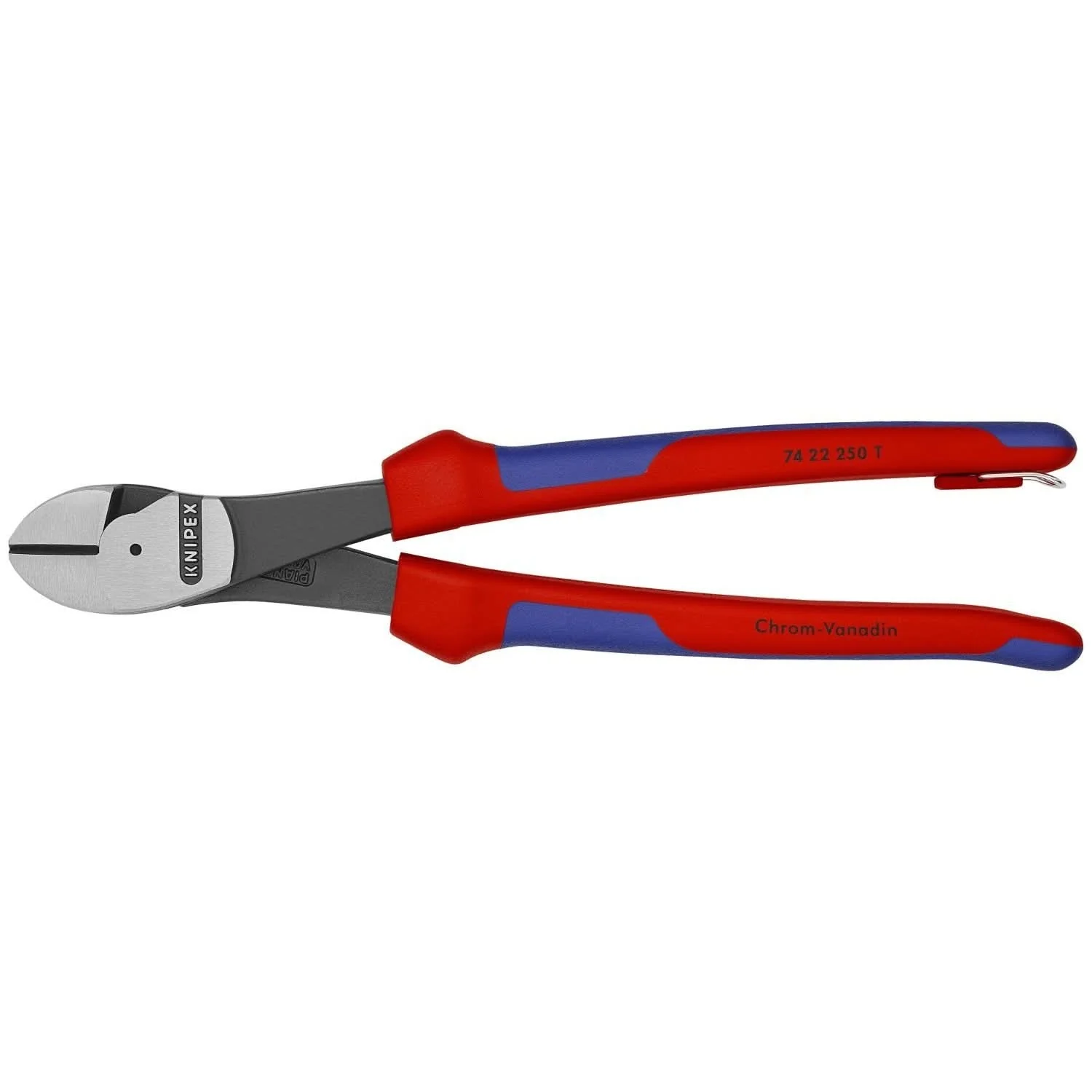 Knipex 74 22 250 T BKA High Leverage 12&deg; Angled Diagonal Cutters-Tethered Attachment