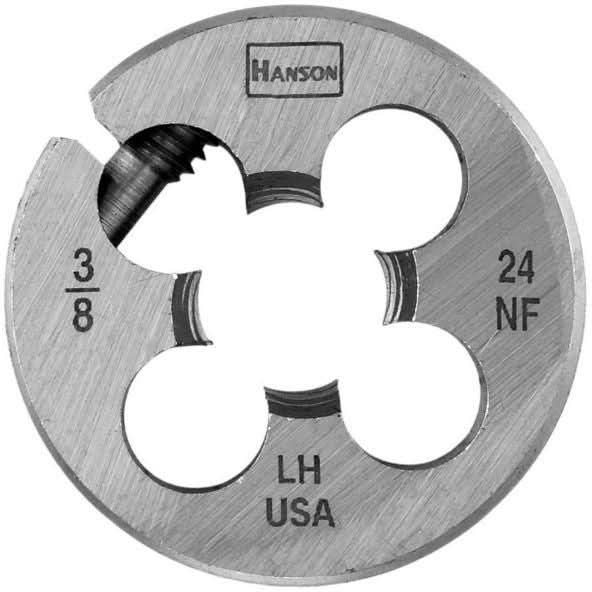 Irwin 7536 HANSON Adjustable Round Fractional Dies Left-Hand (HCS) 3/8-in. – 24 NF
