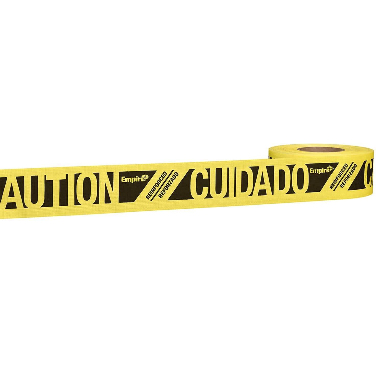 Empire 76-0600 500-Foot Reinforced Yellow Barricade Tape – CAUTION/CUIDADO