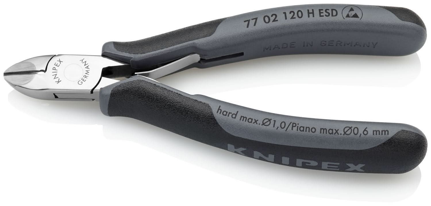 Knipex 77 02 120 H ESD Electronics Diagonal Cutters-Carbide Metal Cutting Edges-ESD Handles - Image 2