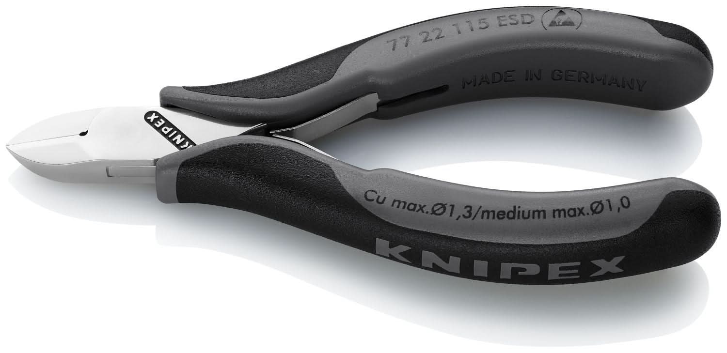 Knipex 77 22 115 ESD Electronics Diagonal Cutters-ESD Handles - Image 2