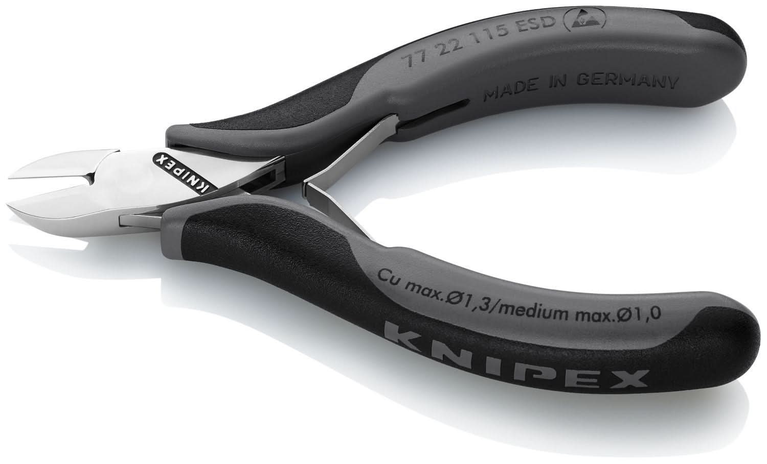 Knipex 77 22 115 ESD Electronics Diagonal Cutters-ESD Handles - Image 3