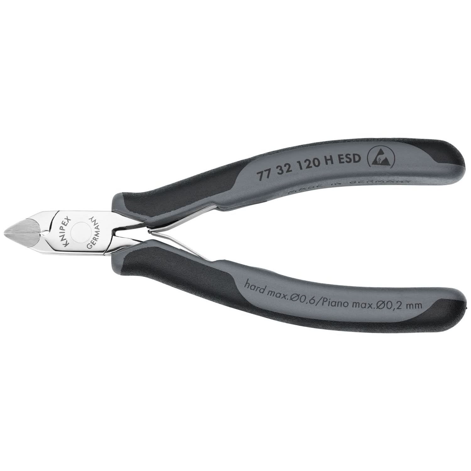 Knipex 77 32 120 H ESD Electronics Diagonal Cutters-Carbide Metal Cutting Edges-ESD Handles