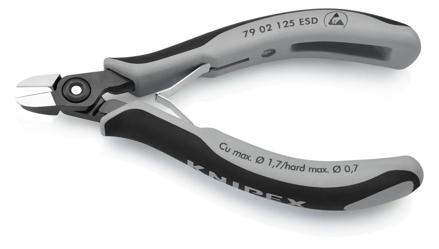 Knipex 79 02 125 ESD Electronics Diagonal Cutters-ESD Handles - Image 3
