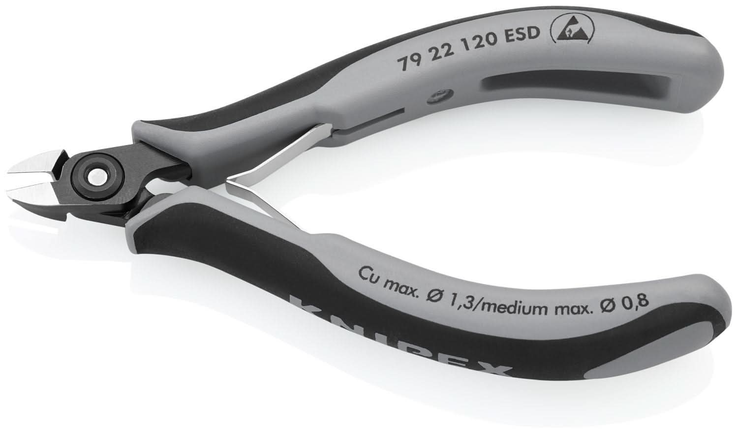 Knipex 79 22 120 ESD Electronics Diagonal Cutters-ESD Handles - Image 3