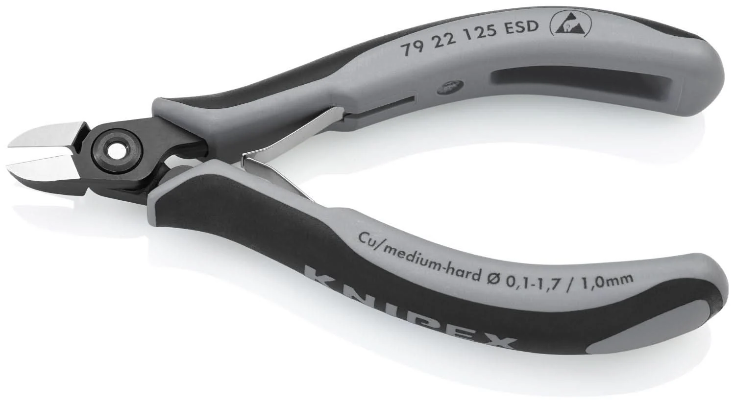 Knipex 79 22 125 ESD Electronics Diagonal Cutters-ESD Handles - Image 3