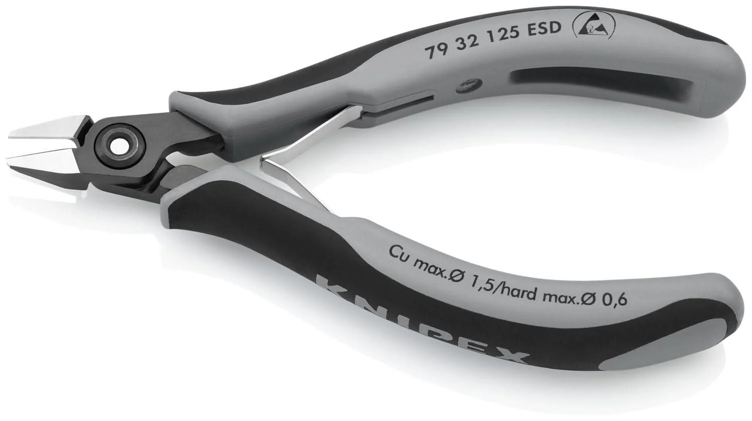 Knipex 79 32 125 ESD Electronics Diagonal Cutters-ESD Handles - Image 3
