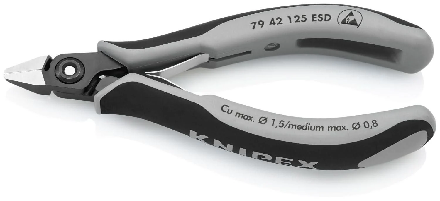 Knipex 79 42 125 ESD Electronics Diagonal Cutters-ESD Handles - Image 2