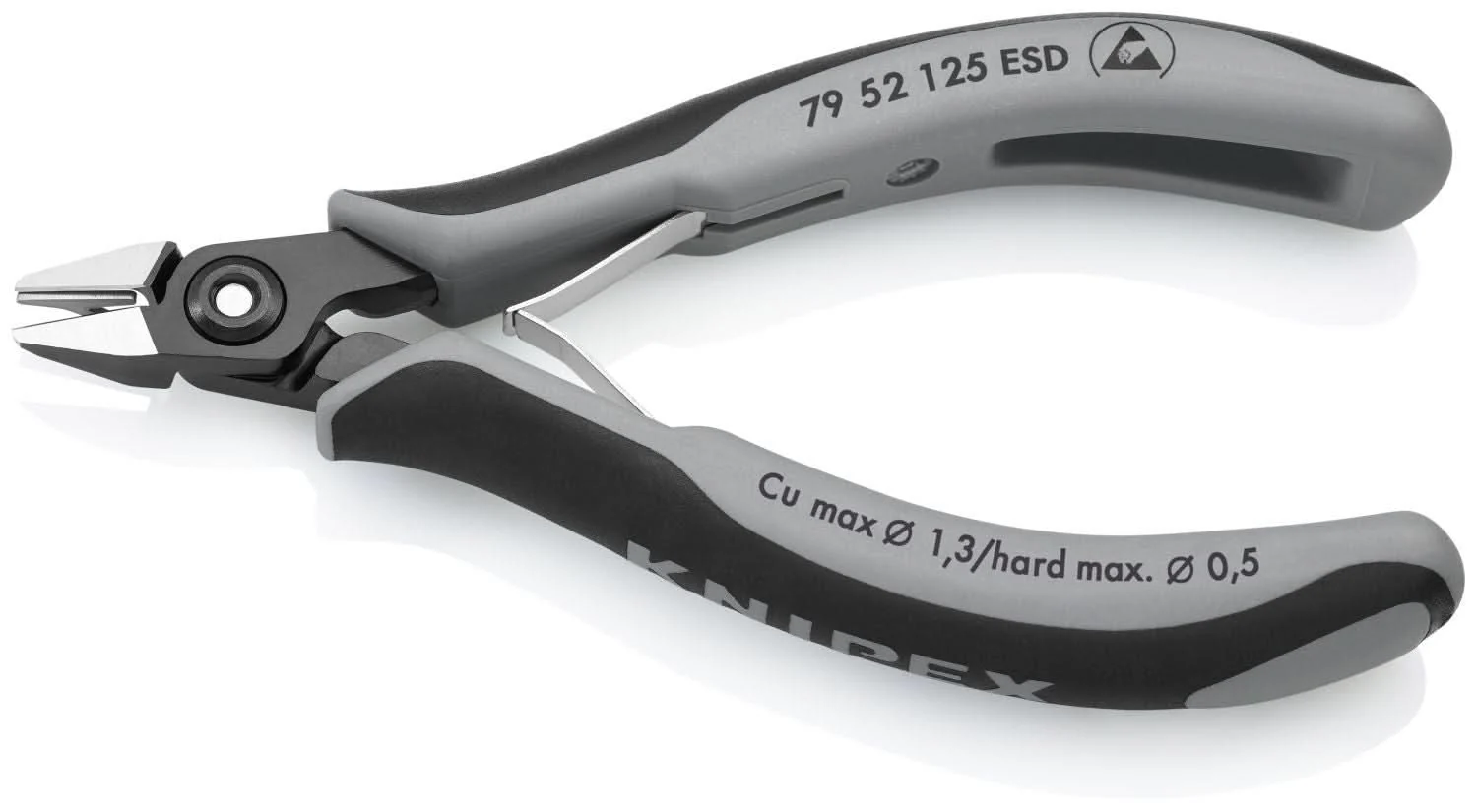 Knipex 79 52 125 ESD Electronics Diagonal Cutters-ESD Handles - Image 3