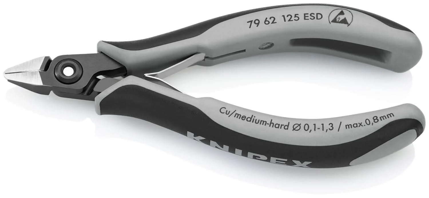 Knipex 79 62 125 ESD Electronics Diagonal Cutters-ESD Handles - Image 2