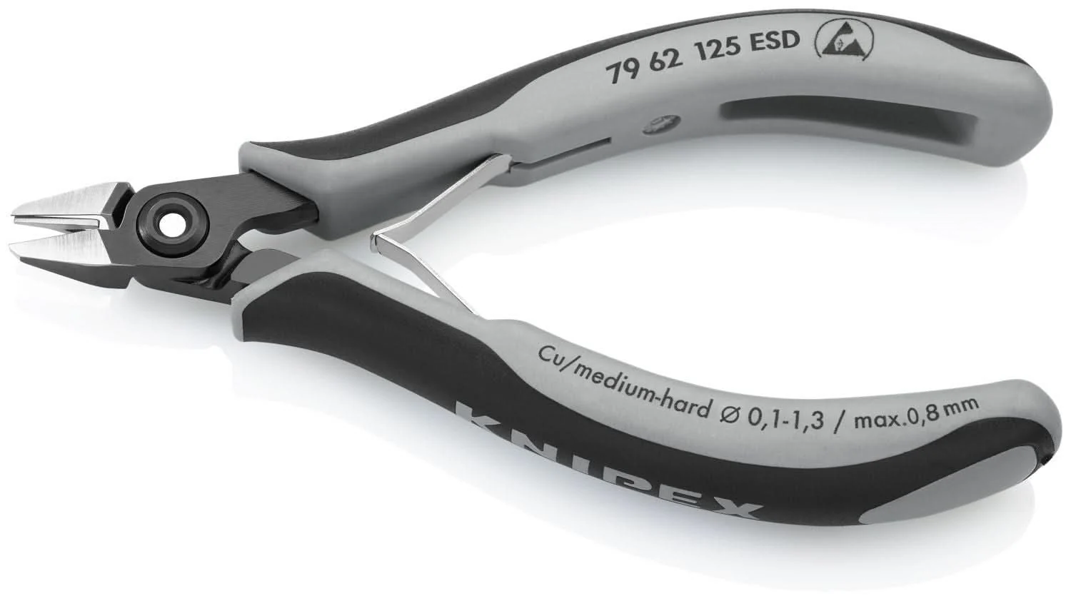Knipex 79 62 125 ESD Electronics Diagonal Cutters-ESD Handles - Image 3