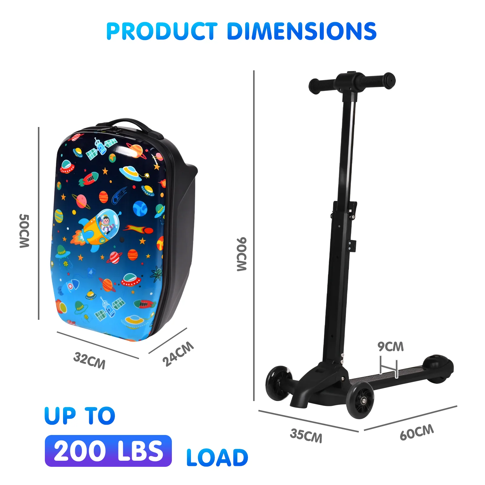 Advwin Kids 4-in-1 Detachable Scooter Suitcase - Image 2