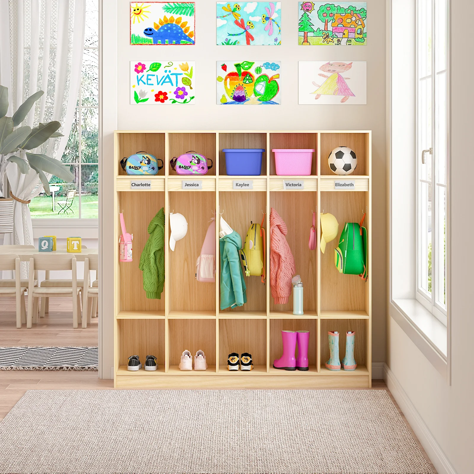 Advwin 5-Section Classroom Locker w/10 Cubbies - Image 2