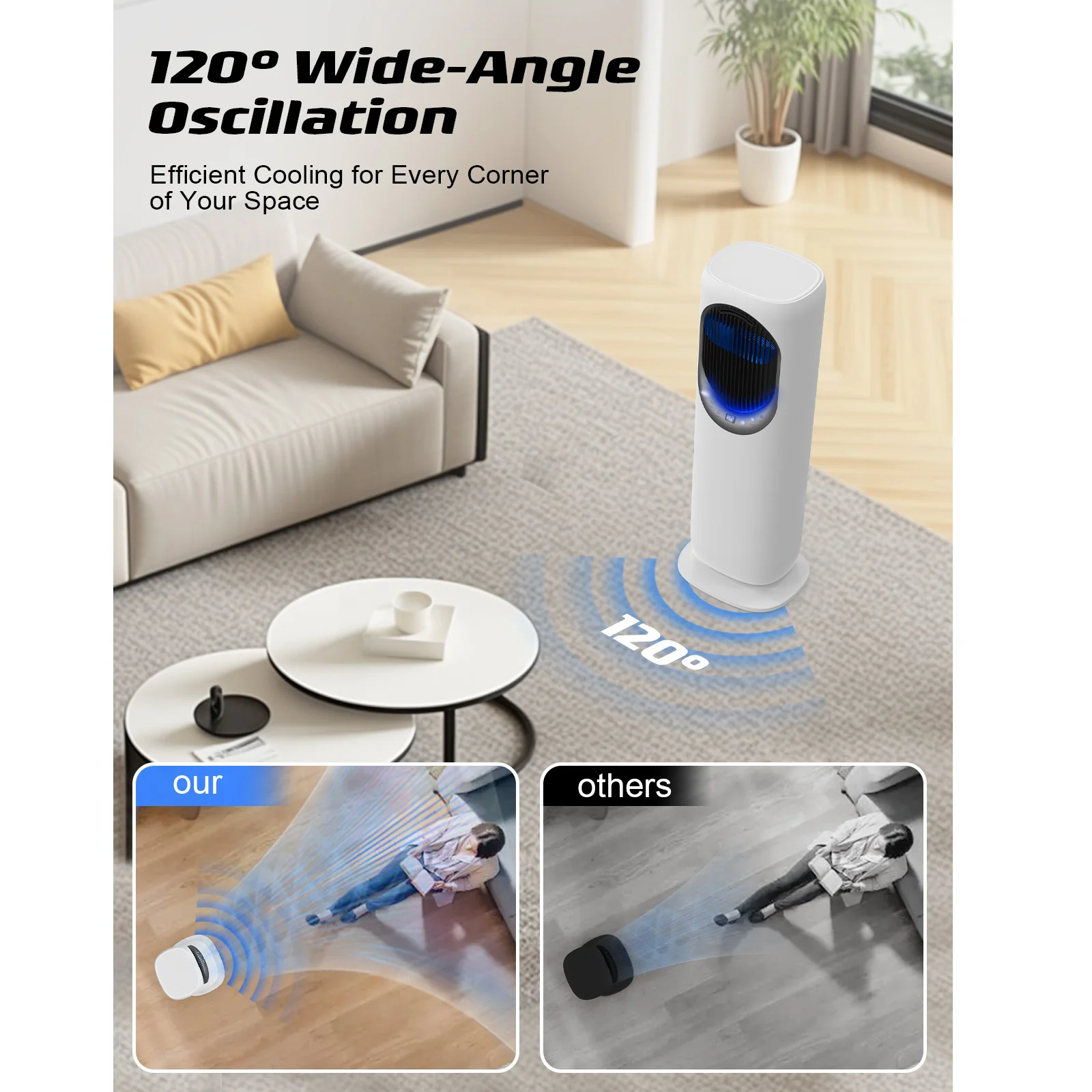 Advwin Tower Fan Heater Combo with Humidifier - Image 2