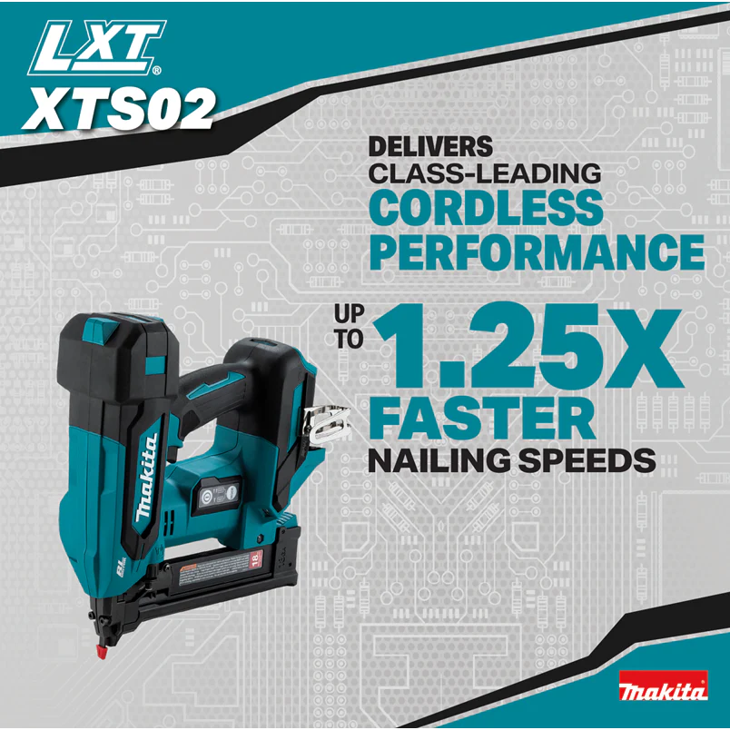 Makita XTS02Z 18V LXT Brushless Cordless 1/4-in. Narrow Crown 18-Gauge Stapler, Tool Only - Image 3