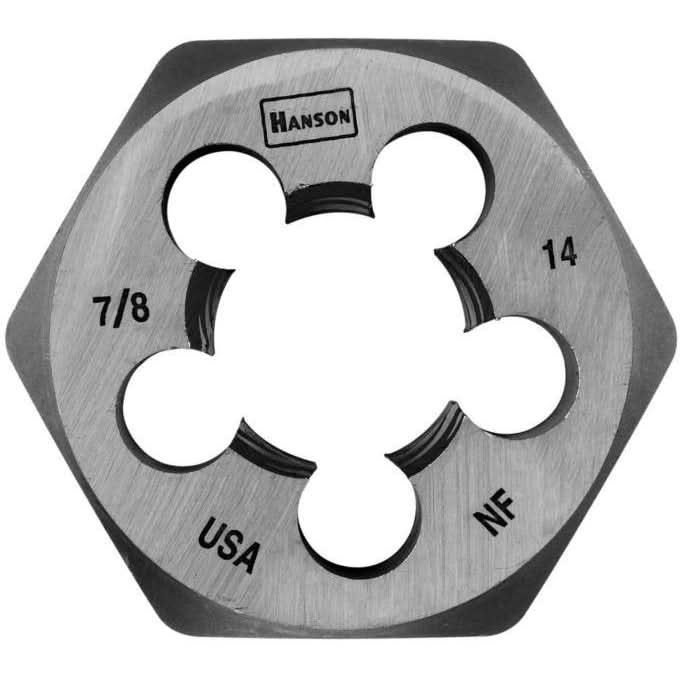 Irwin 8463 HANSON Hexagon Fractional Die 7/8-in. - 14 NF 1-13/16-in. dia. - Image 1