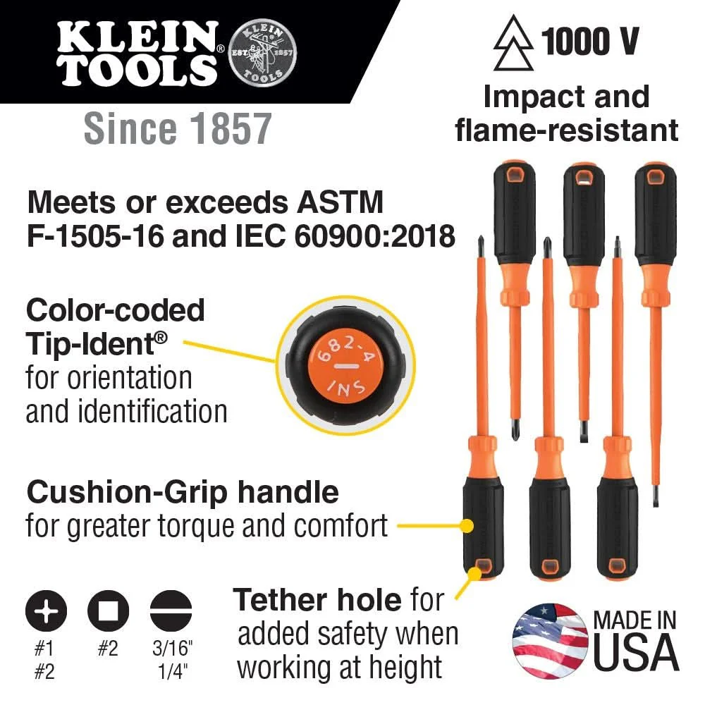 Klein Tools 85073INS Screwdriver Set, 1000V Insulated, 3-Piece - Image 2