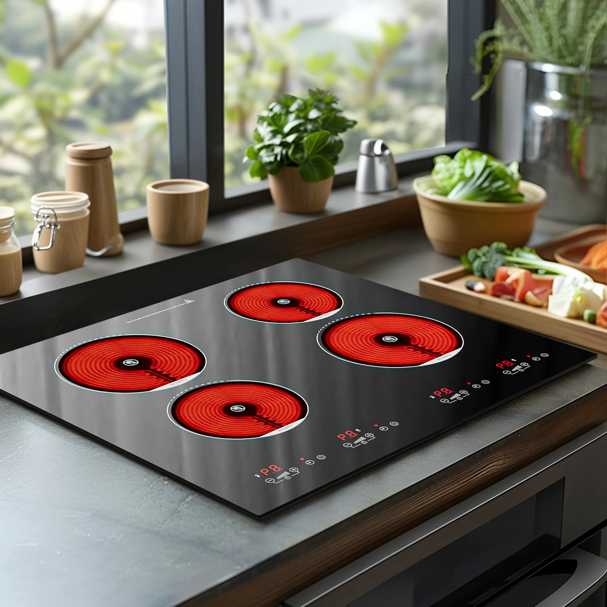 Advwin 4 Burner Electric Cooktop 4H Timer - Image 1