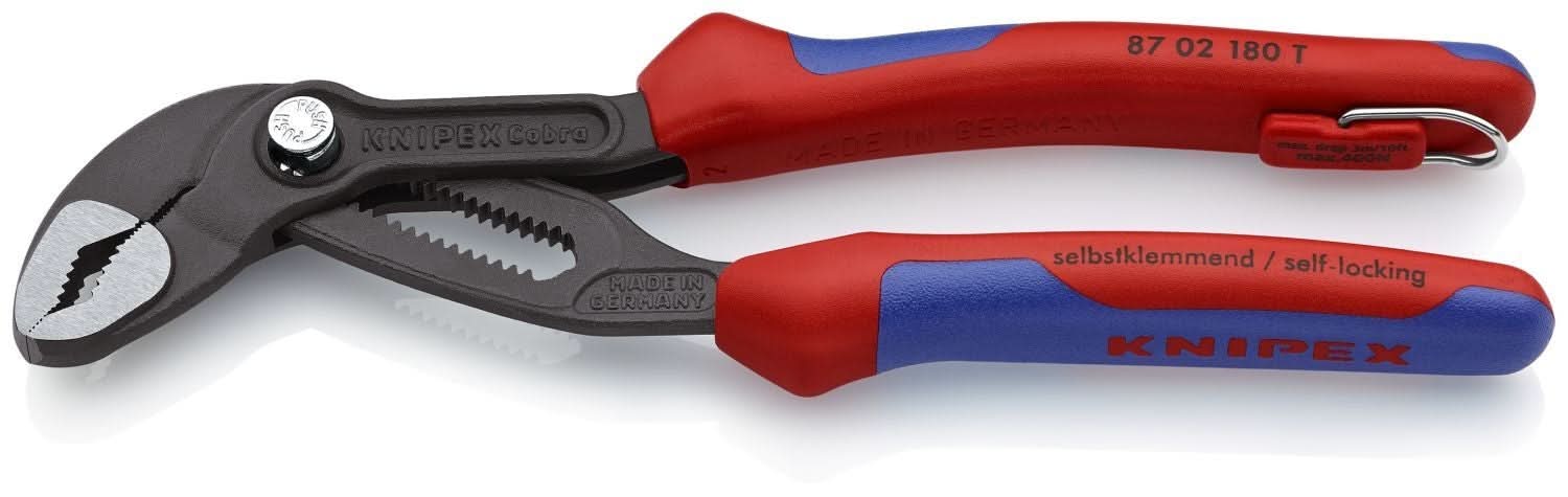 Knipex 87 02 180 T BKA Cobra Water Pump Pliers-Tethered Attachment - Image 2