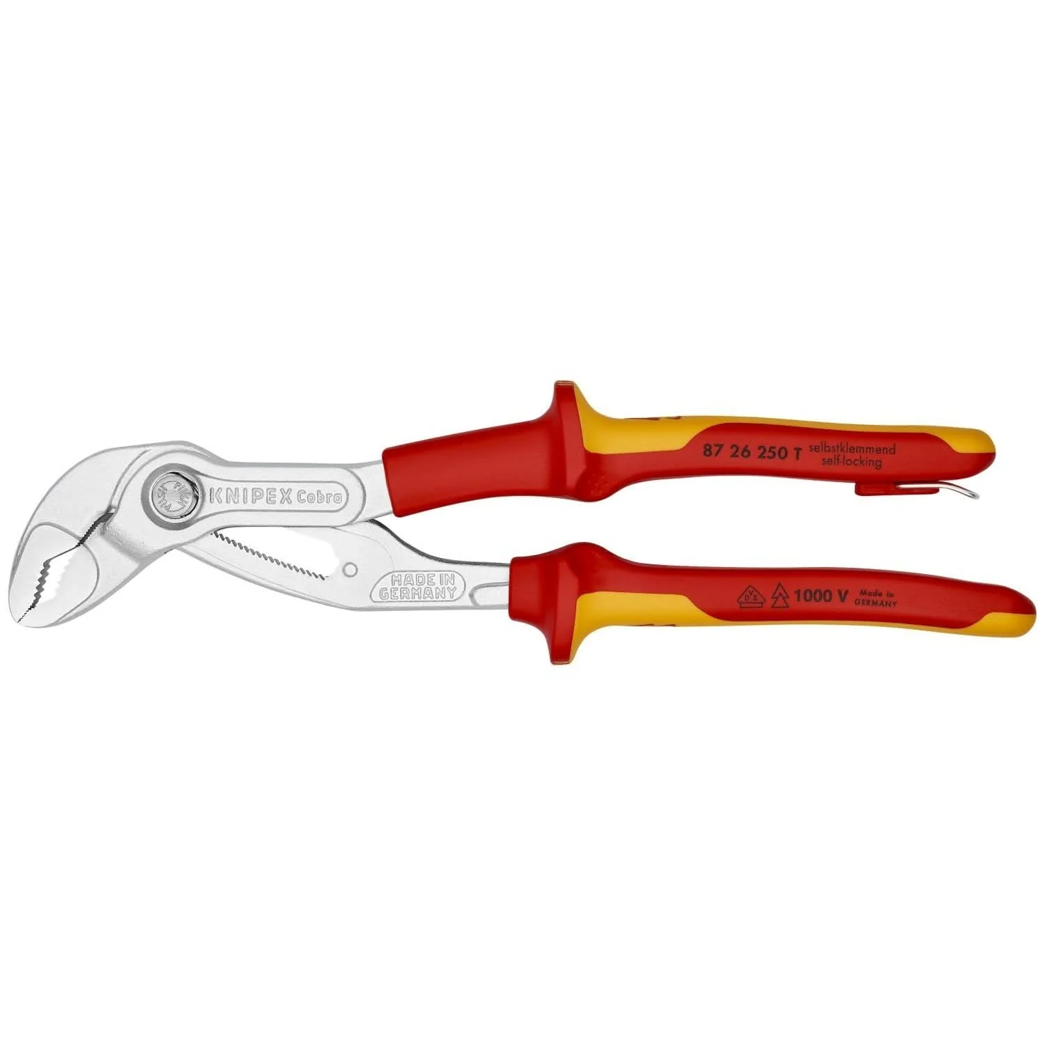 Knipex 87 26 250 T Cobra High-Tech Water Pump Pliers-1000V Insulated-Tethered Attachment - Image 1