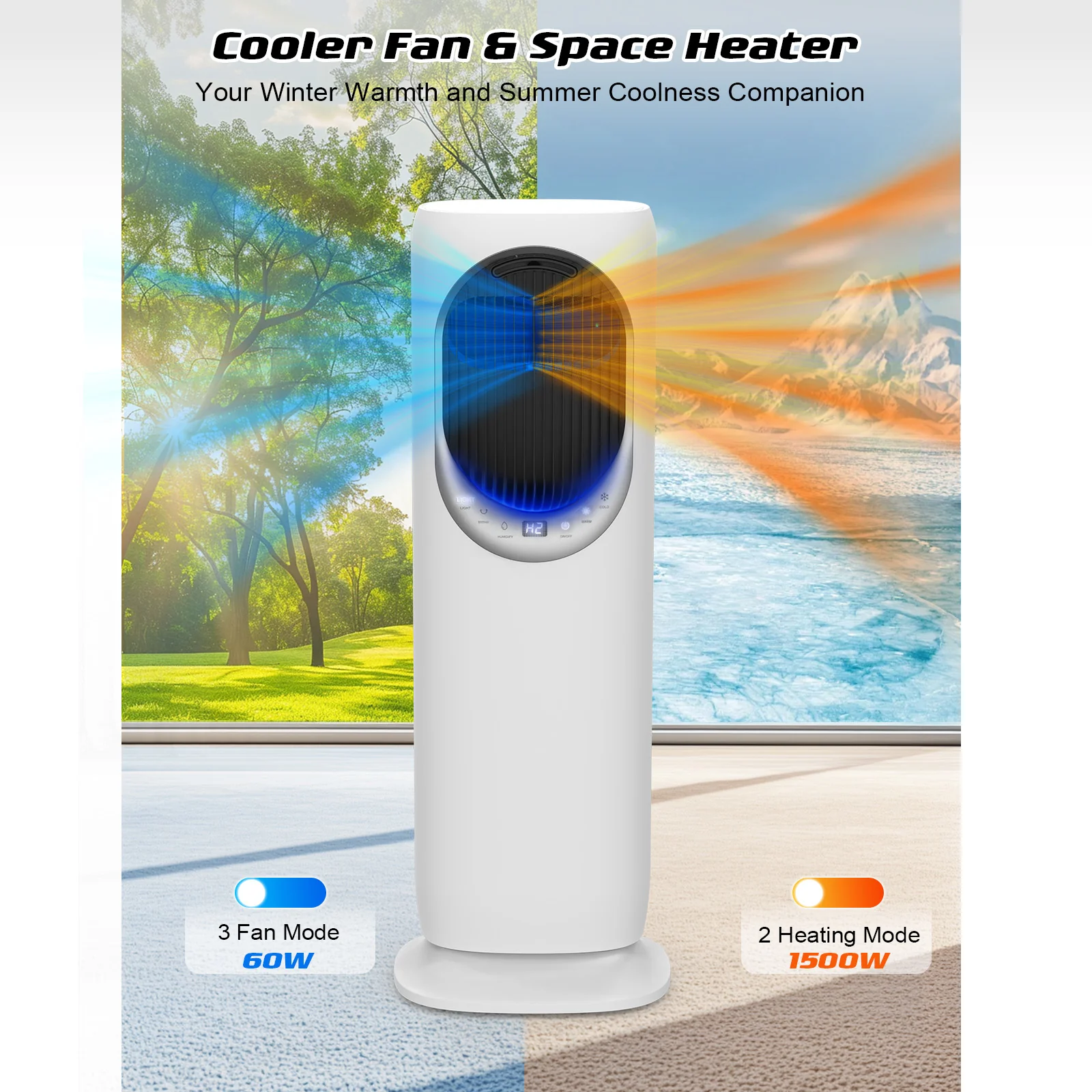 Advwin Tower Fan Heater Combo with Humidifier - Image 3