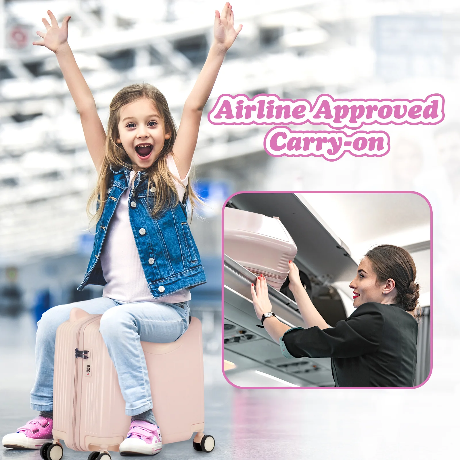 Advwin Kids’ Ride-On Suitcase with Password Lock - Image 2