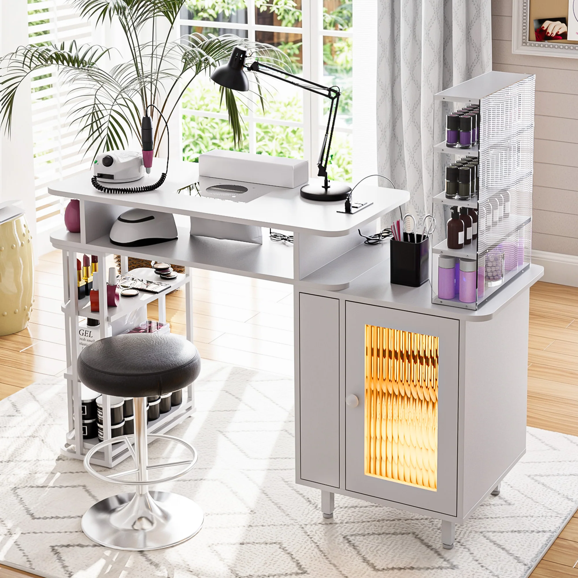 Advwin Manicure Table with LED Light - Image 1