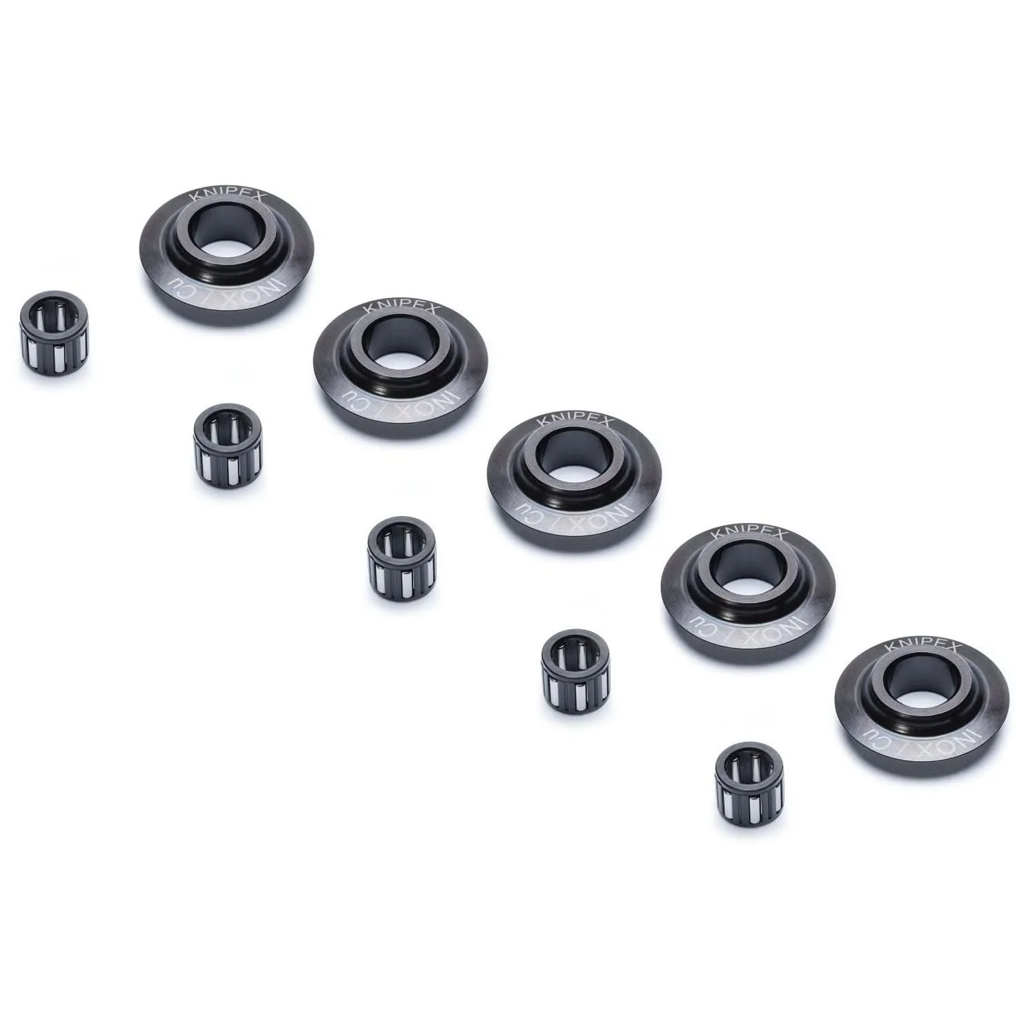 Knipex 90 39 02 V03 Replacement Set of Five Cutting Wheels and Needle Bearings for 90 31 02 SBA and 90 31 03 BKA - Image 1