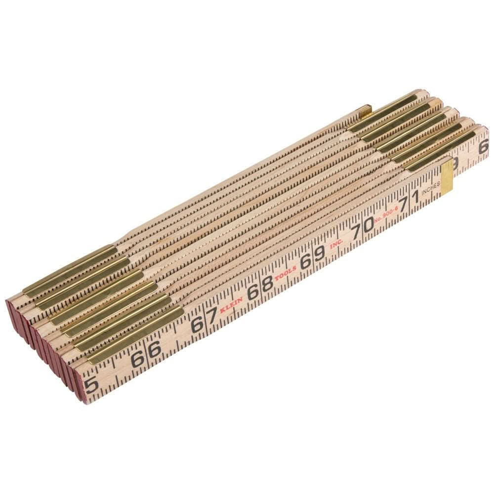 Klein Tools 900-6 Wood Folding Rule, Inside Reading - Image 1