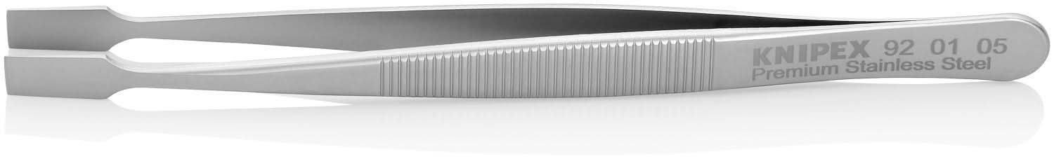 Knipex 92 01 05 Premium Stainless Steel Gripping Tweezers-Blunt Tips - Image 2