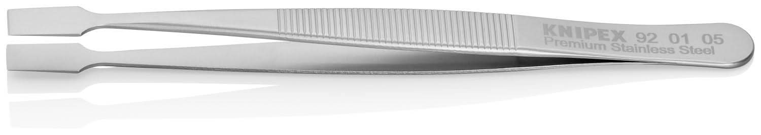 Knipex 92 01 05 Premium Stainless Steel Gripping Tweezers-Blunt Tips - Image 3