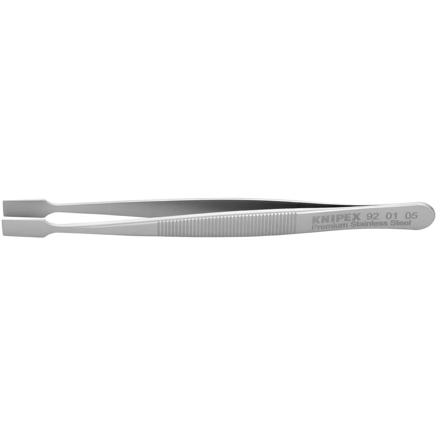 Knipex 92 01 05 Premium Stainless Steel Gripping Tweezers-Blunt Tips - Image 1