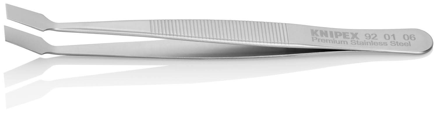 Knipex 92 01 06 Premium Stainless Steel Gripping Tweezers-30&deg;Angled-Blunt Tips - Image 3