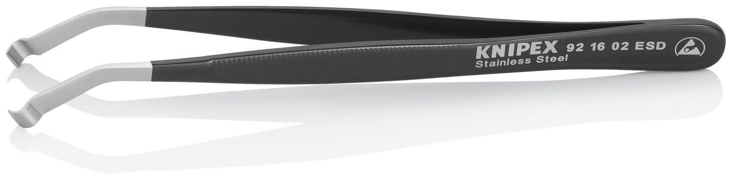 Knipex 92 16 02 ESD Stainless Steel Positioning Tweezers-35&deg;Angled-ESD - Image 2