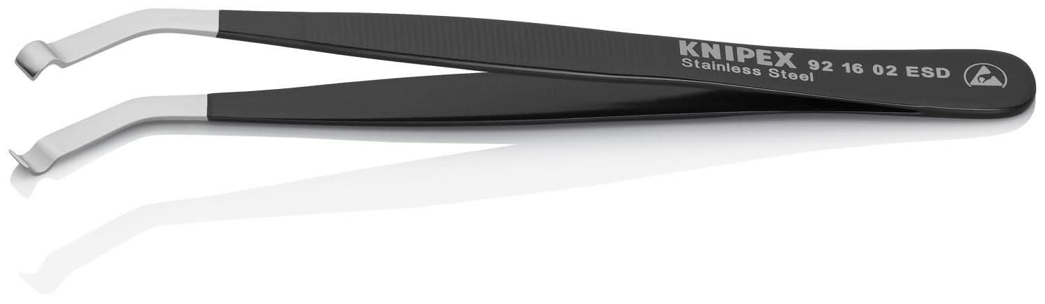 Knipex 92 16 02 ESD Stainless Steel Positioning Tweezers-35&deg;Angled-ESD - Image 3