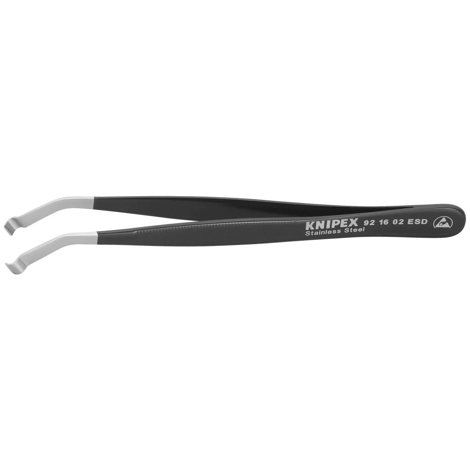 Knipex 92 16 02 ESD Stainless Steel Positioning Tweezers-35&deg;Angled-ESD - Image 1