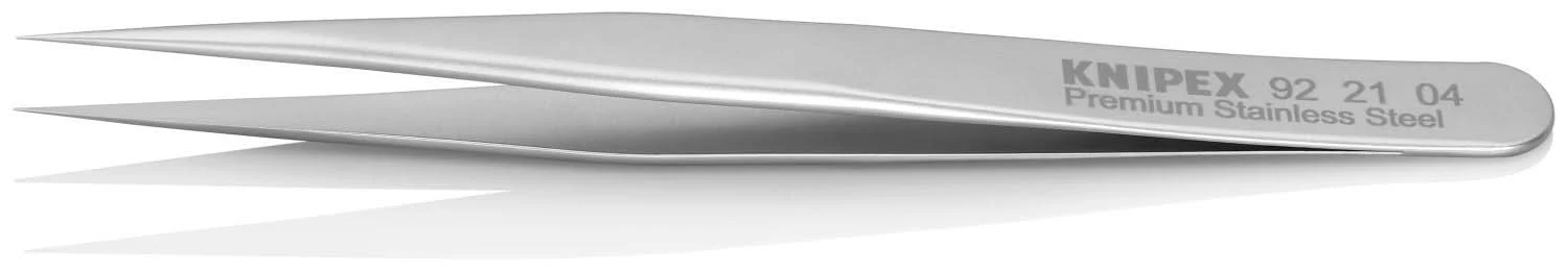 Knipex 92 21 04 Premium Stainless Steel Gripping Tweezers-Needle-Point Tips - Image 3